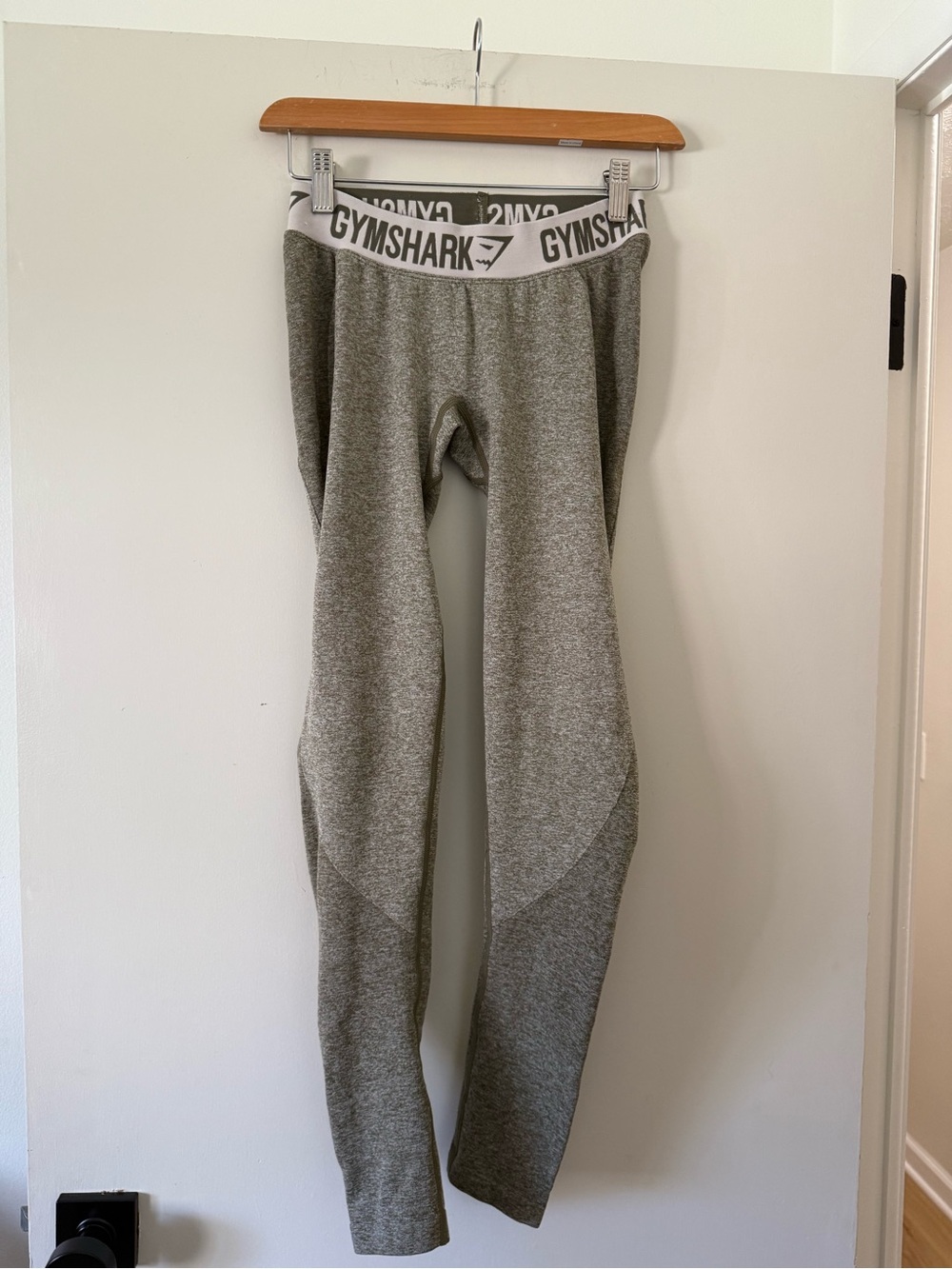 Gymshark Gray Leggings with Branded Waistband